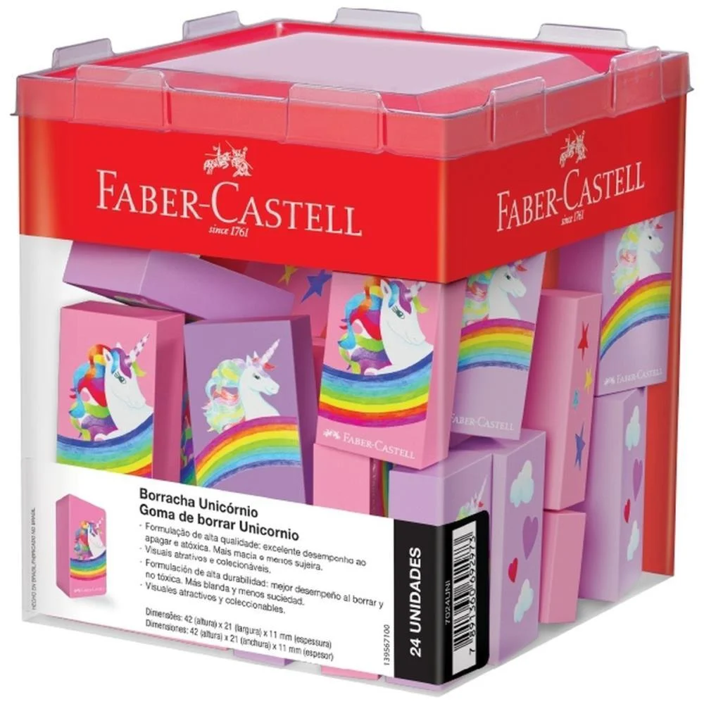 Borracha Colorida Unicornio 2 Modelos Faber-Castell (Dp.c/24) - imagem 3