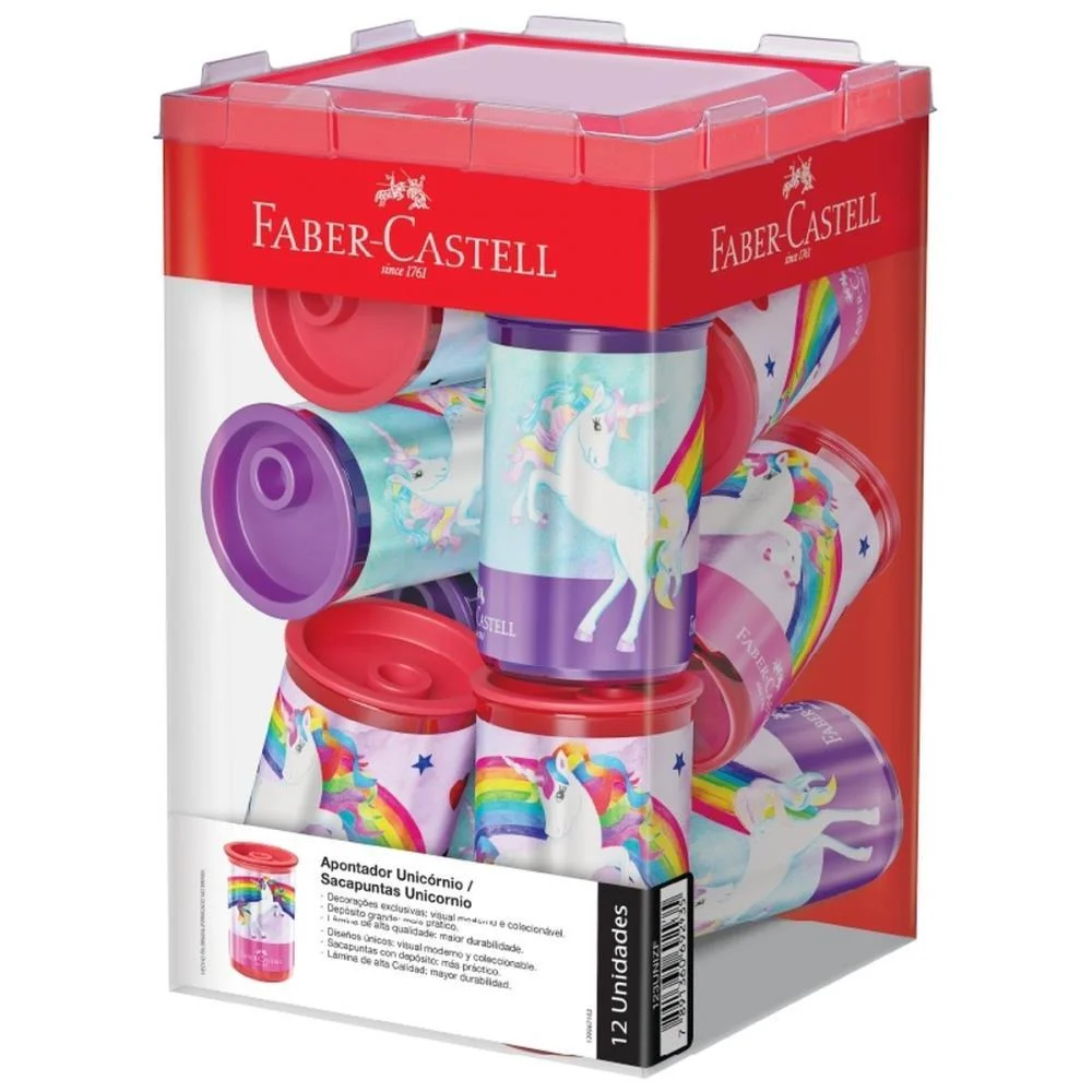 Apontador Com Deposito Unicornio 2 Modelos Faber-Castell (Dp.c/12) - imagem 2