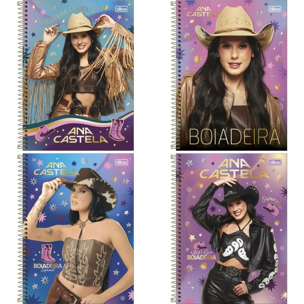 Caderno 01X1 Capa Dura Ana Castela 80Fls Tilibra (Pct.c/04) - imagem 2
