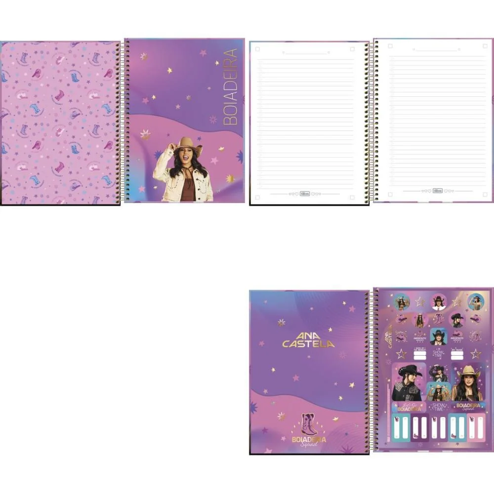 Caderno 10X1 Capa Dura Ana Castela 160Fls Tilibra (Pct.c/04) - imagem 4