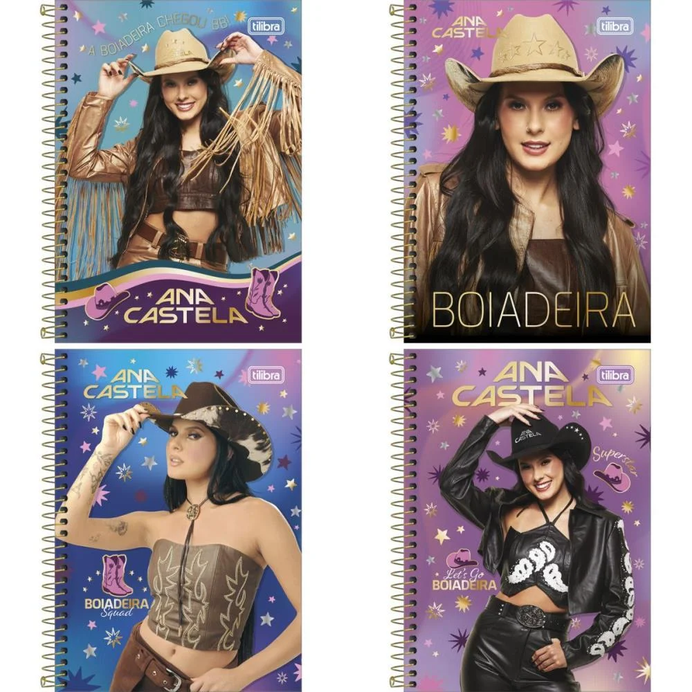 Caderno Espiral 1/4 Capa Dura Ana Castela 80Fls Tilibra (Pct.c/04) - imagem 3