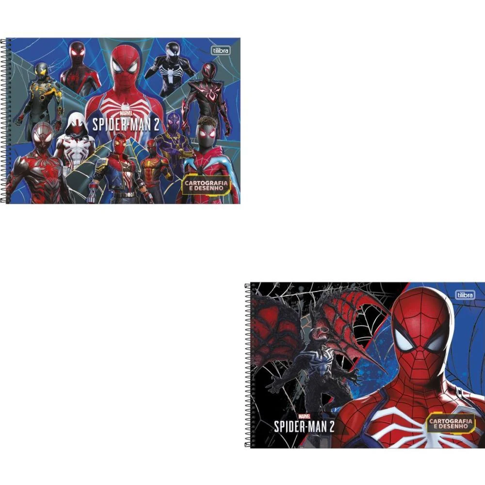 Caderno Desenho Univ Capa Dura Spider Man Game 80Fls Espiral Tilibra (Pct.c/04) - imagem 2