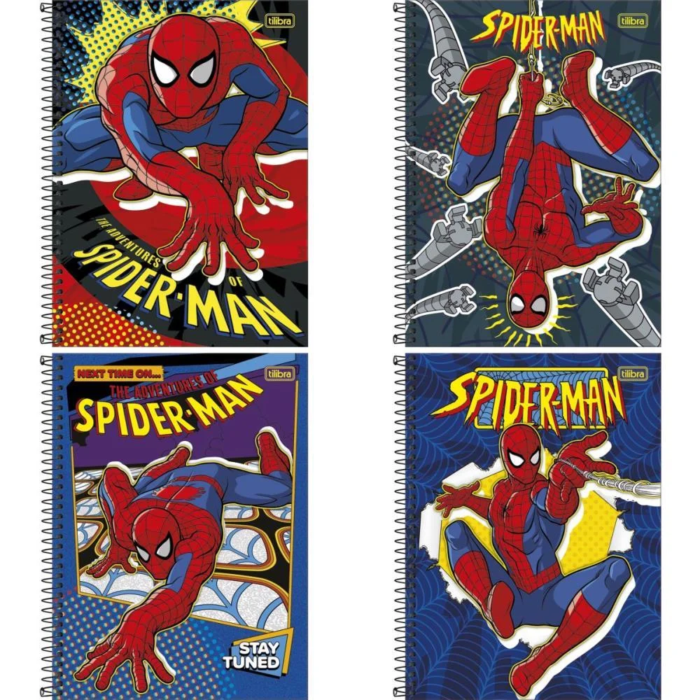 Caderno 01X1 Capa Dura Spider-Man 80Fls Fit Tilibra (Pct.c/04) - imagem 4
