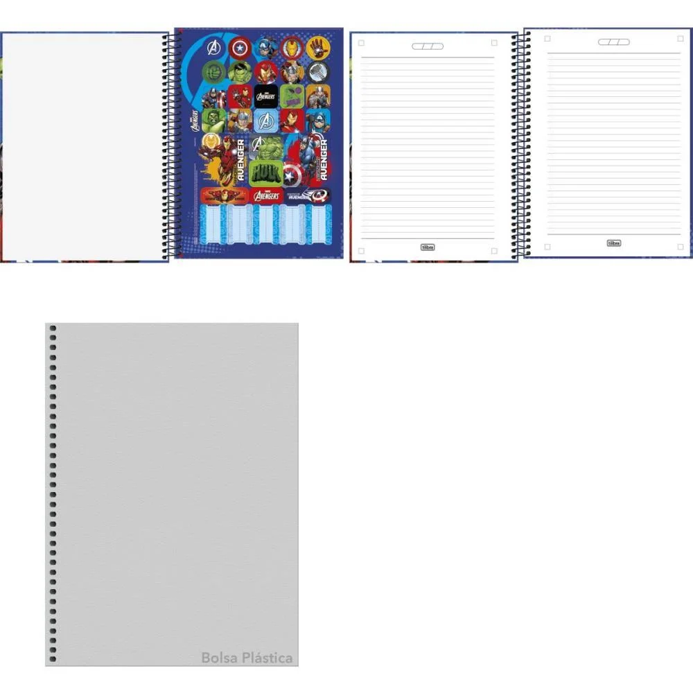 Caderno 01X1 Capa Dura Avengers 80Fls Fit Tilibra (Pct.c/04) - imagem 3