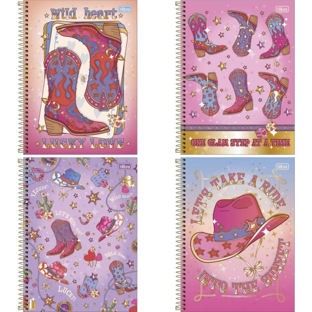 Caderno 10X1 Capa Dura West Girl 160Fls Tilibra (Pct.c/04) - imagem 4