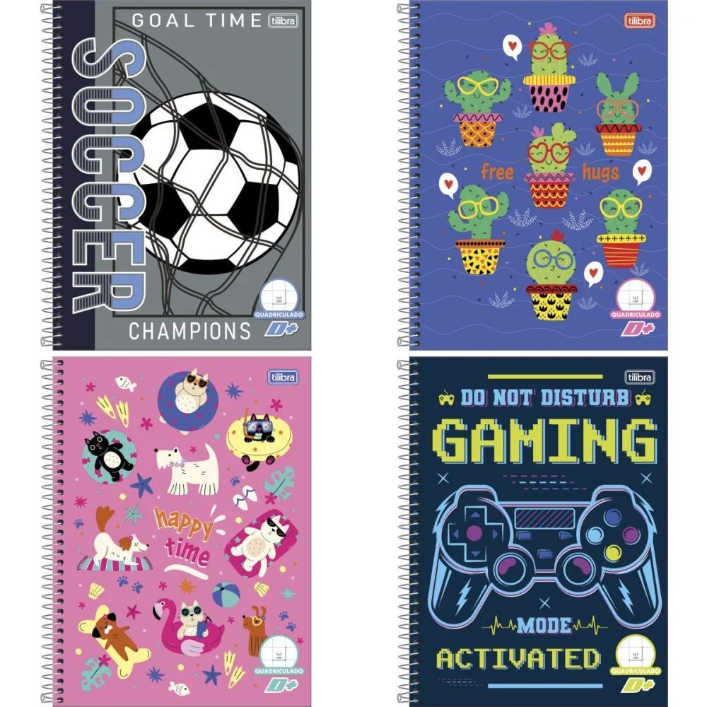 Caderno Quadriculado Univers. 1X1Cm D+ 96Fls Masc/Fem. Cd Tilibra (Pct.c/04) - imagem 2