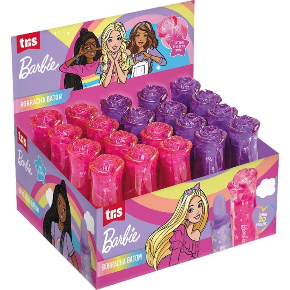 Borracha Decorada Barbie Batom 2 Cores Summit (Dp.c/20) - imagem 3