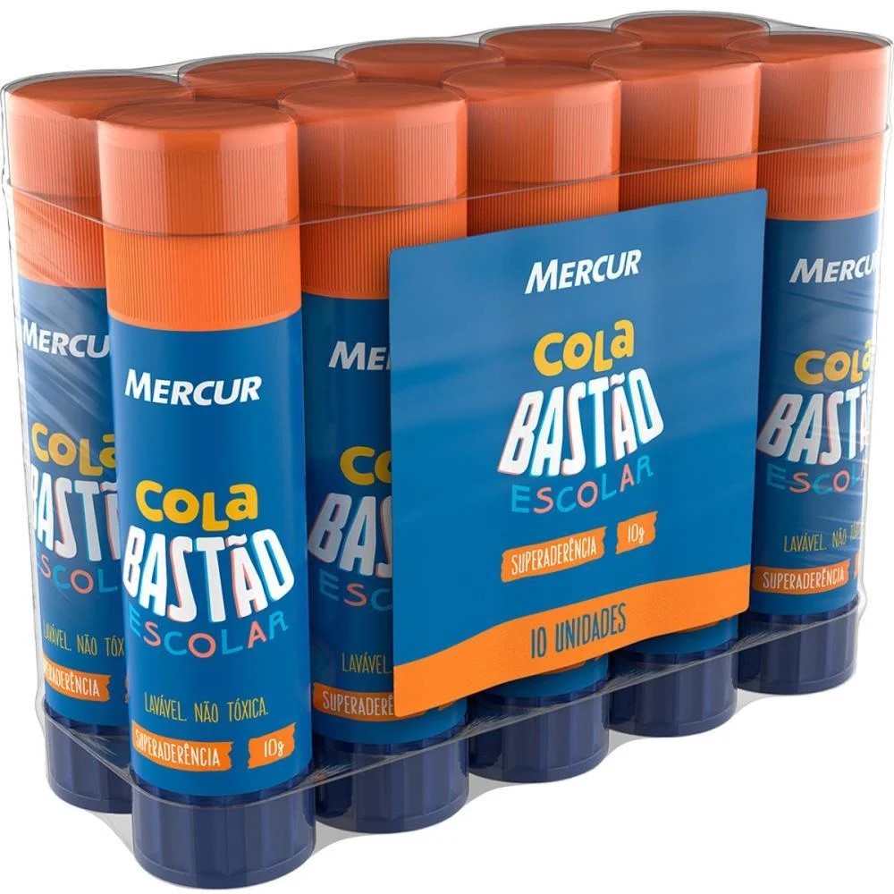 Cola Em Bastao Escolar 10G Mercur (Pct.c/10) - imagem 2