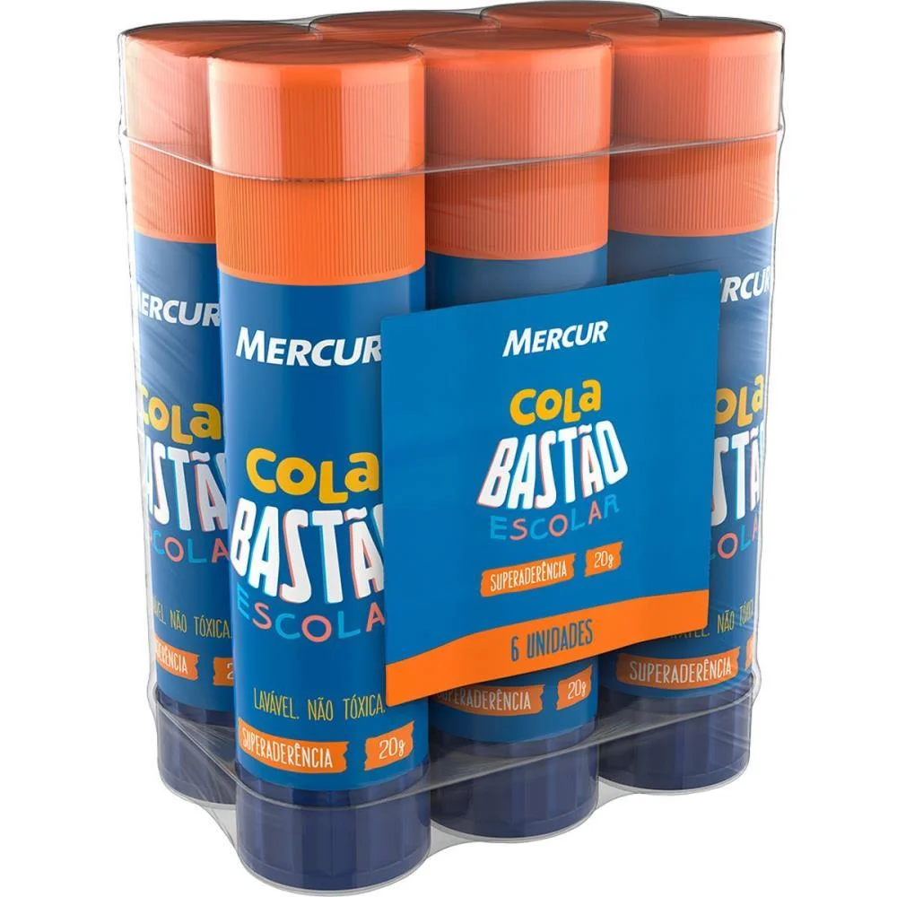 Cola Em Bastao Escolar 20G Mercur (Pct.c/06) - imagem 2