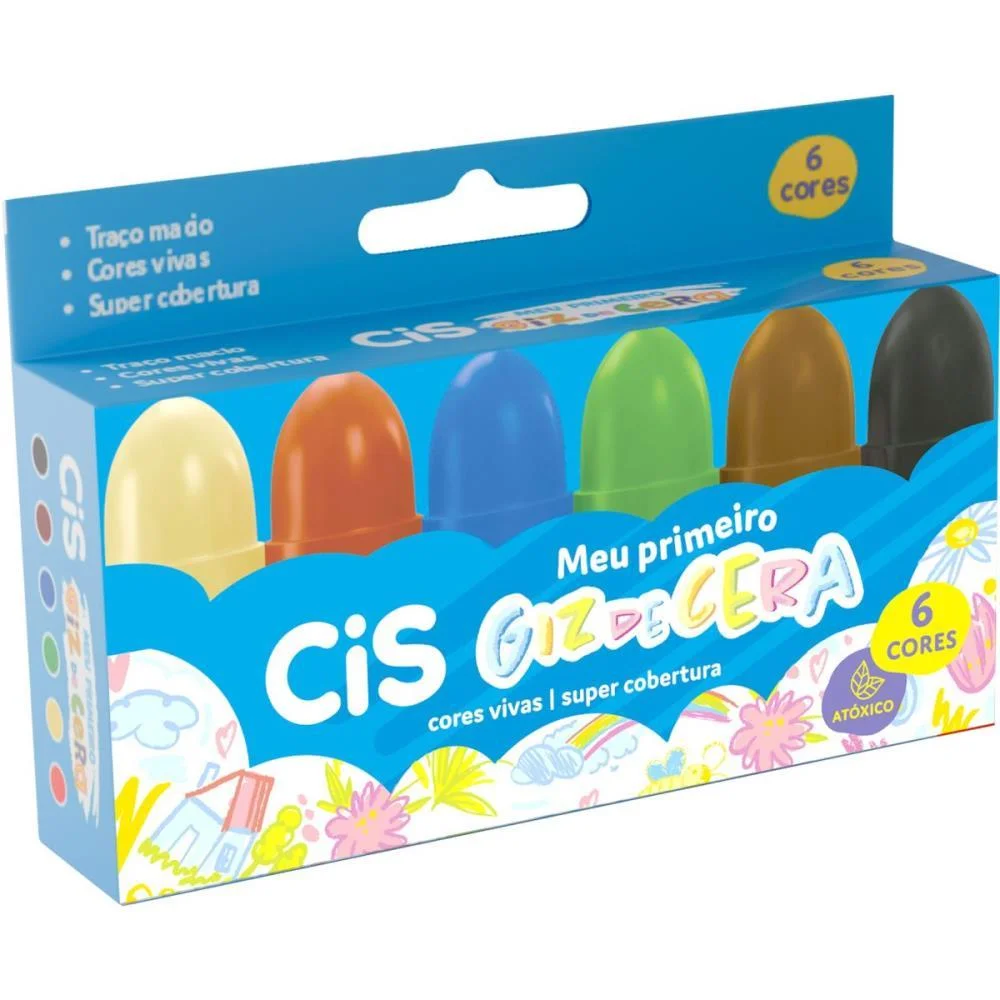 Giz De Cera Jumbo Cis Meu 1 Giz De Cera 6 Cores Sertic (Pct.c/03) - imagem 4