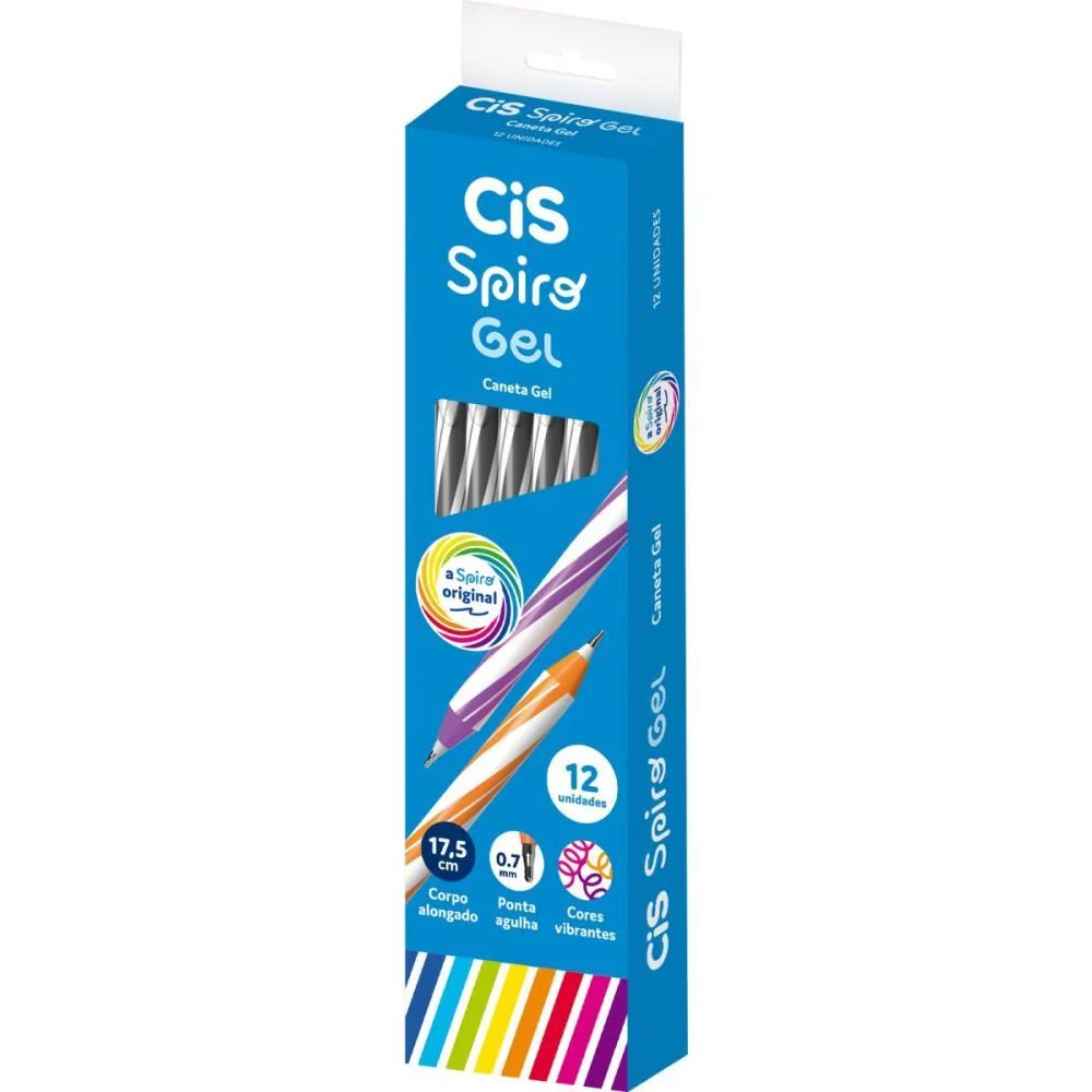 Caneta Gel Cis Spiro 0,7Mm Preta Sertic (Cx.c/12) - imagem 4