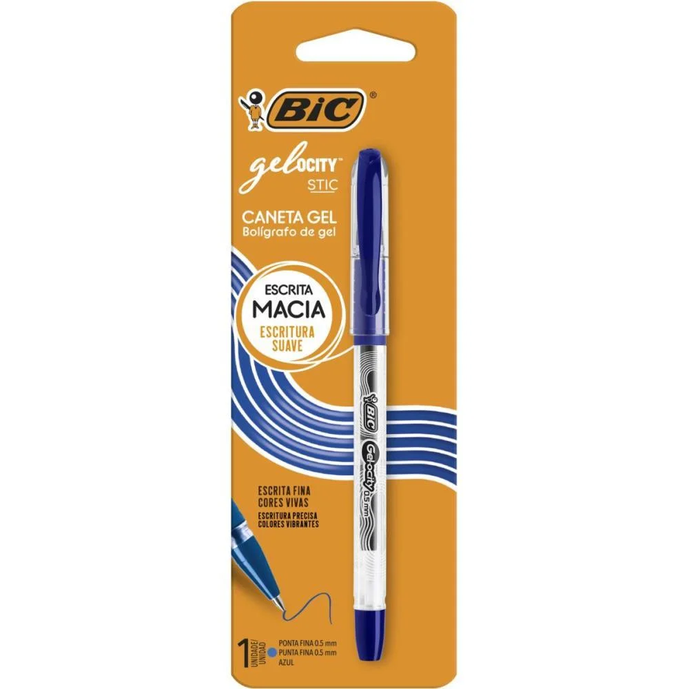 Caneta Gel Bic Gelocity Azul Bic (Blister) - imagem 2