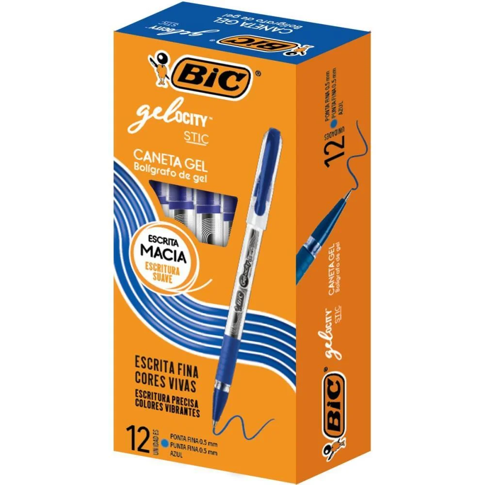 Caneta Gel Bic Gelocity Azul Bic (Cx.c/12) - imagem 2
