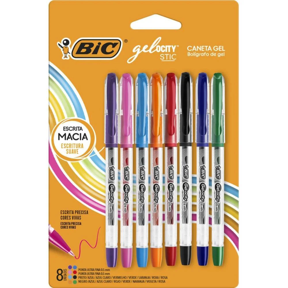 Caneta Gel Bic Gelocity 8 Cores Bic (Bl.c/08) - imagem 3