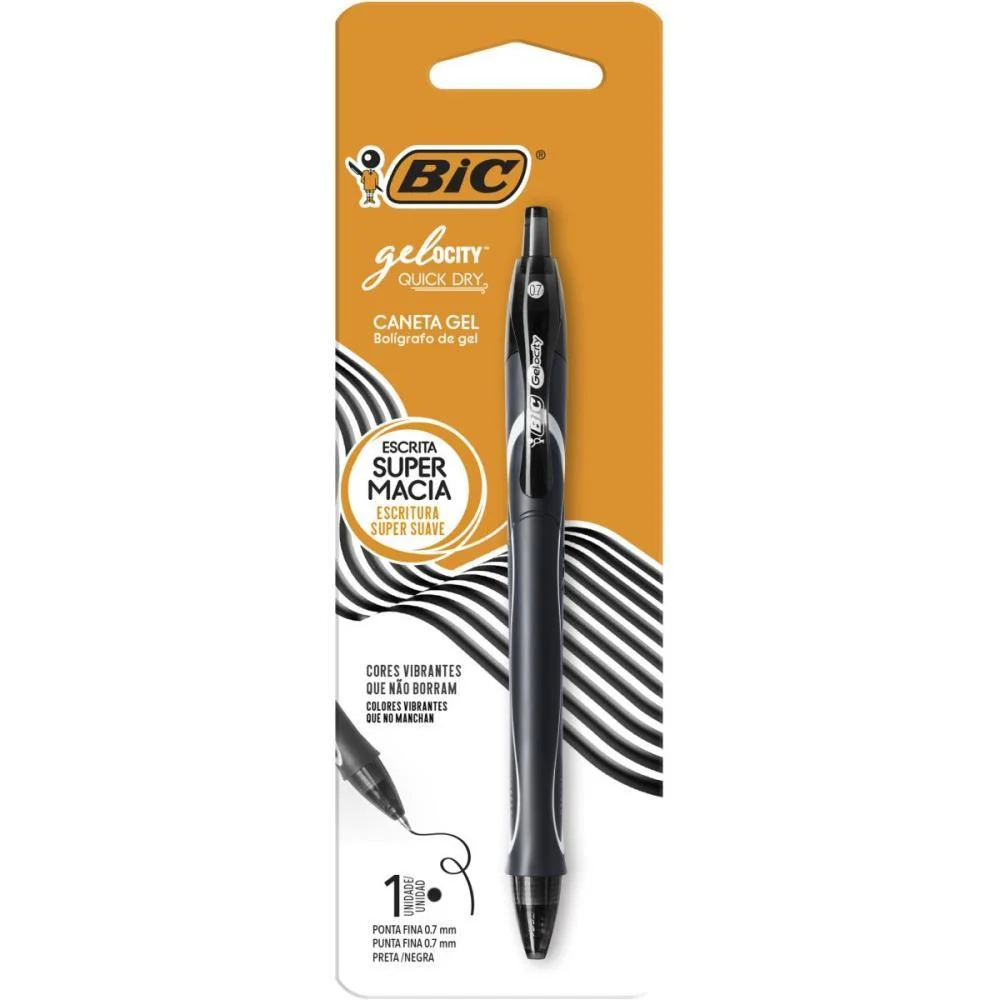 Caneta Gel Bic Quick Dry Preta Bic (Blister) - imagem 2