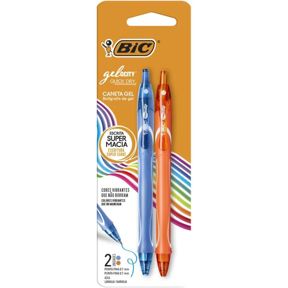 Caneta Gel Bic Quick Dry Az Cl./Lar. Bic (Blister) - imagem 2