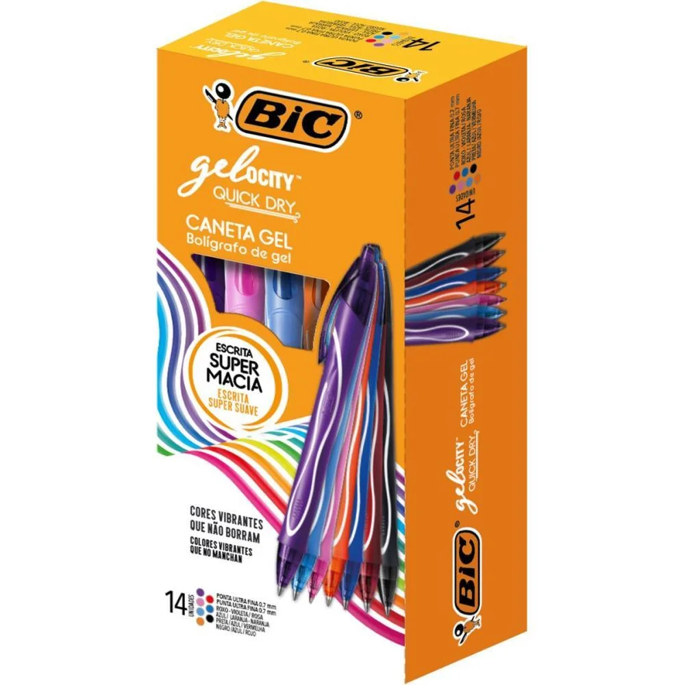 Caneta Gel Bic Gel.stic+Quick Dry Sort. Bic (Cx.c/14) - imagem 5