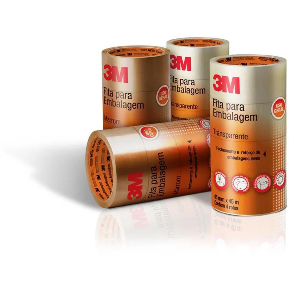 Fita Para Empacotamento Transparente 48Mmx50M 3M (Pct.c/04) - imagem 2