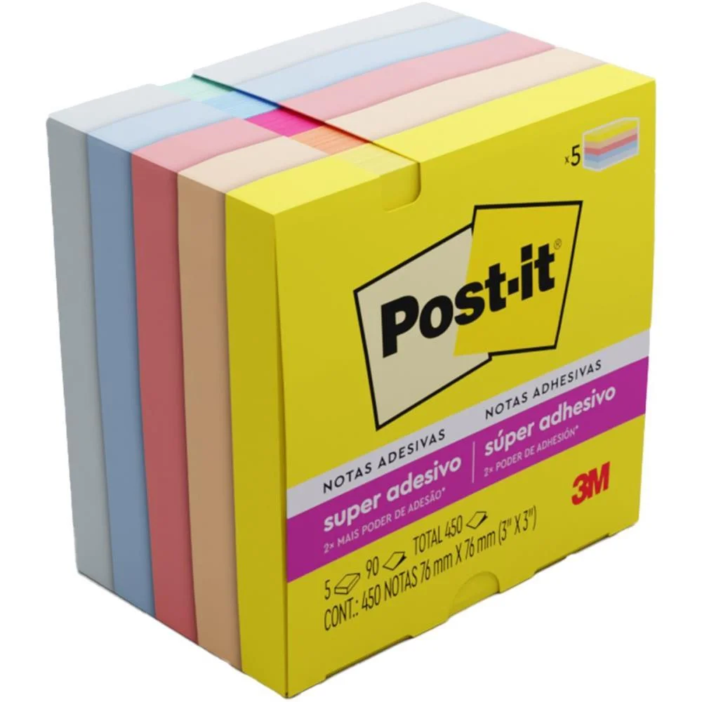 Bloco De Recado Post-It 76Mmx76Mm Alegria 90Fls. 3M (Pct.c/05) - imagem 11