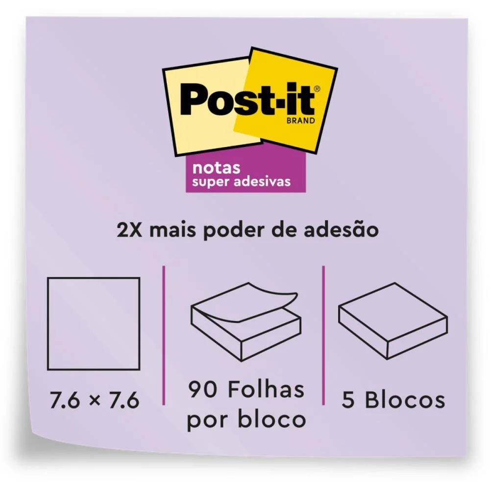 Bloco De Recado Post-It 76Mmx76Mm Alegria 90Fls. 3M (Pct.c/05) - imagem 9