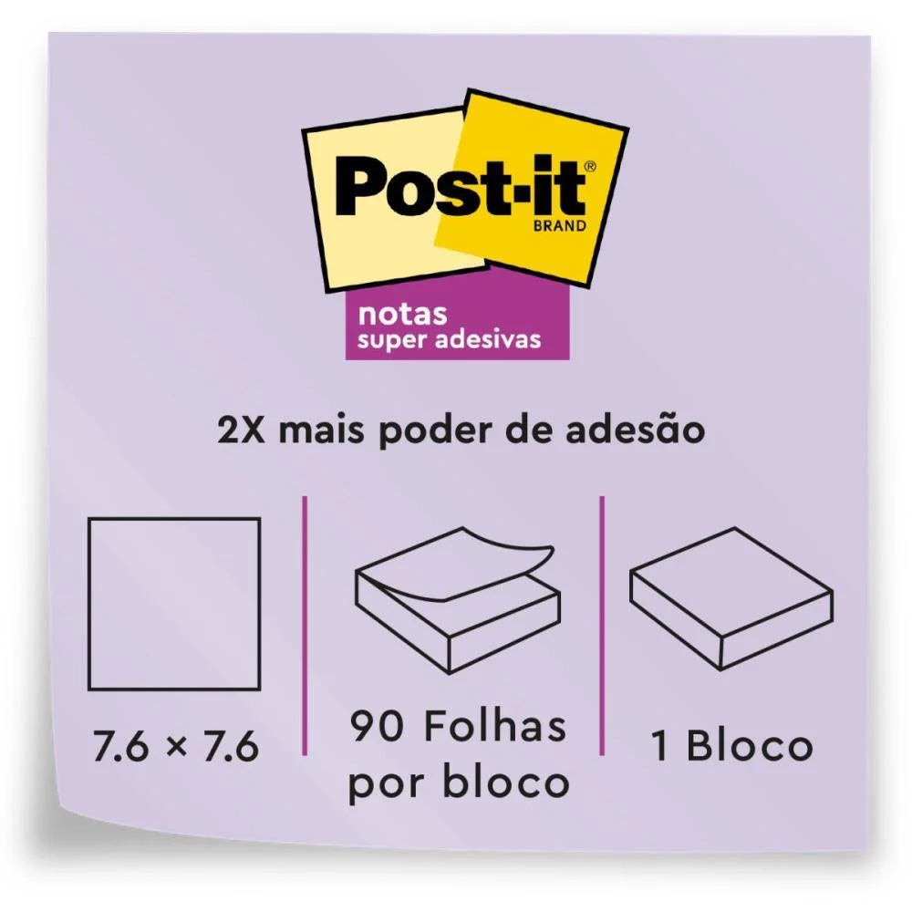 Bloco De Recado Post-It 76Mmx76Mm Sal Rosa 90 Fls. 3M (Unidade) - imagem 8