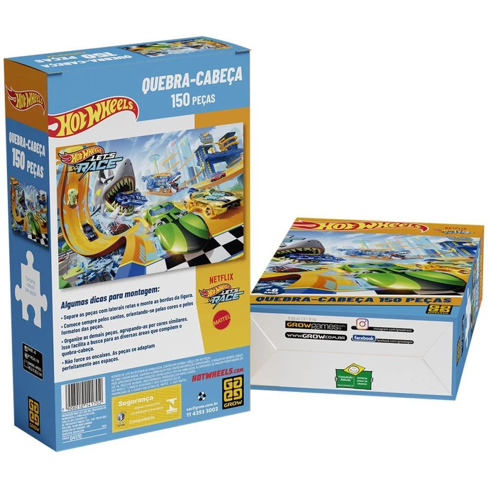Quebra-Cabeca Cartonado Hot Wheels P150 Grow (Unidade) - imagem 5