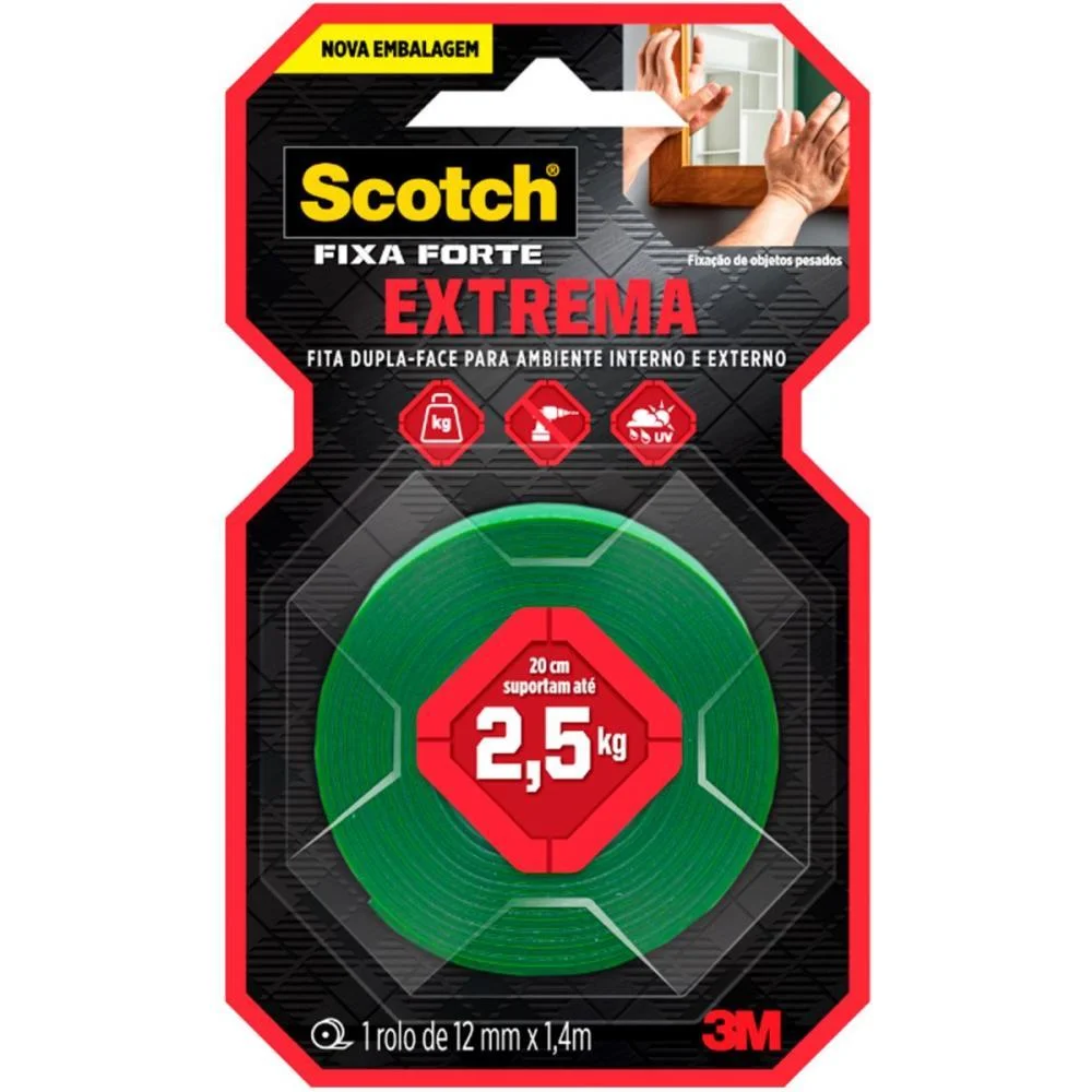 Fita Fixa Forte Scotch Extrema 12X1,4 Ate 2,5K 3M (Blister) - imagem 2