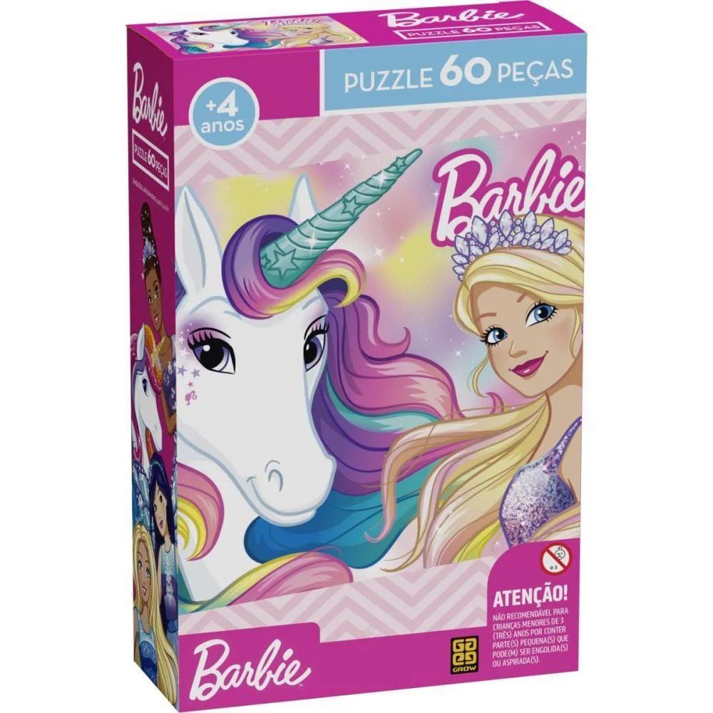 Quebra-Cabeca Cartonado Barbie P60 Grow (Unidade) - imagem 3