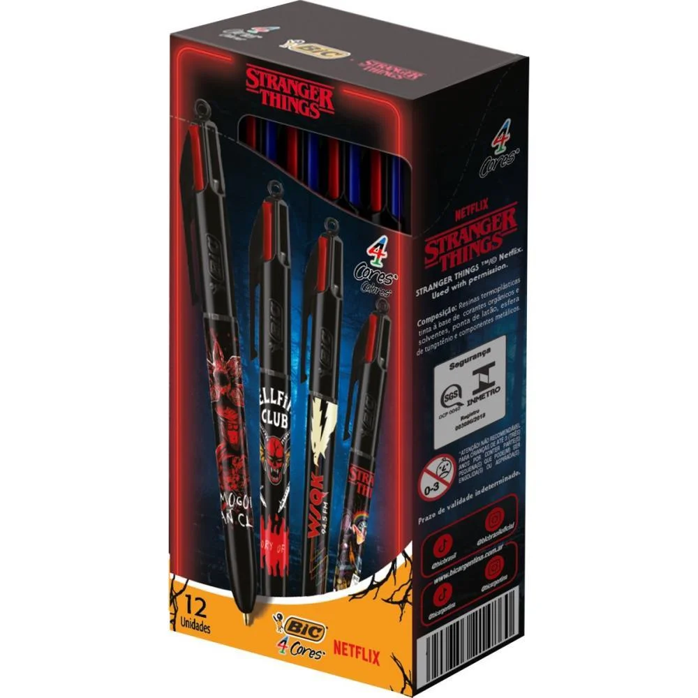 Caneta Esferografica 4 Cores Stranger Things Sort. Bic (Cx.c/12) - imagem 2