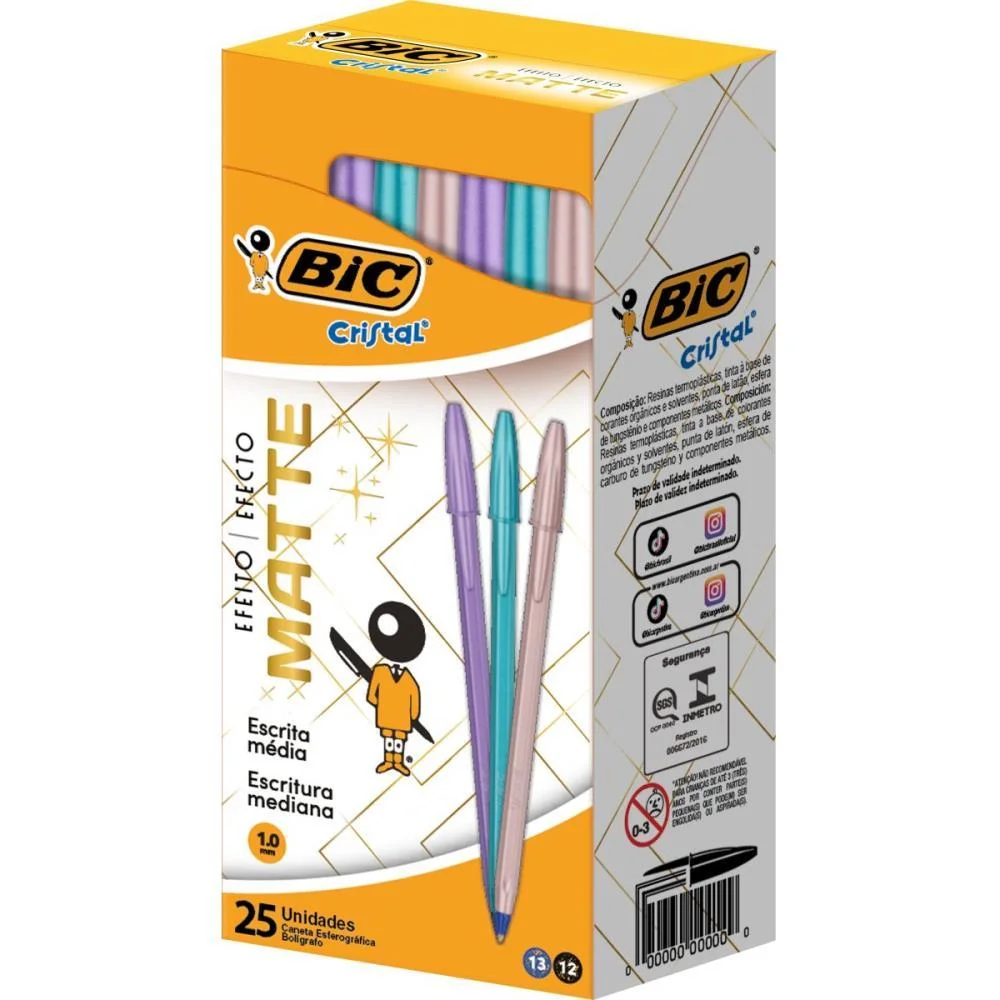 Caneta Esferografica Cristal Mate Sortidas Bic (Cx.c/25) - imagem 2
