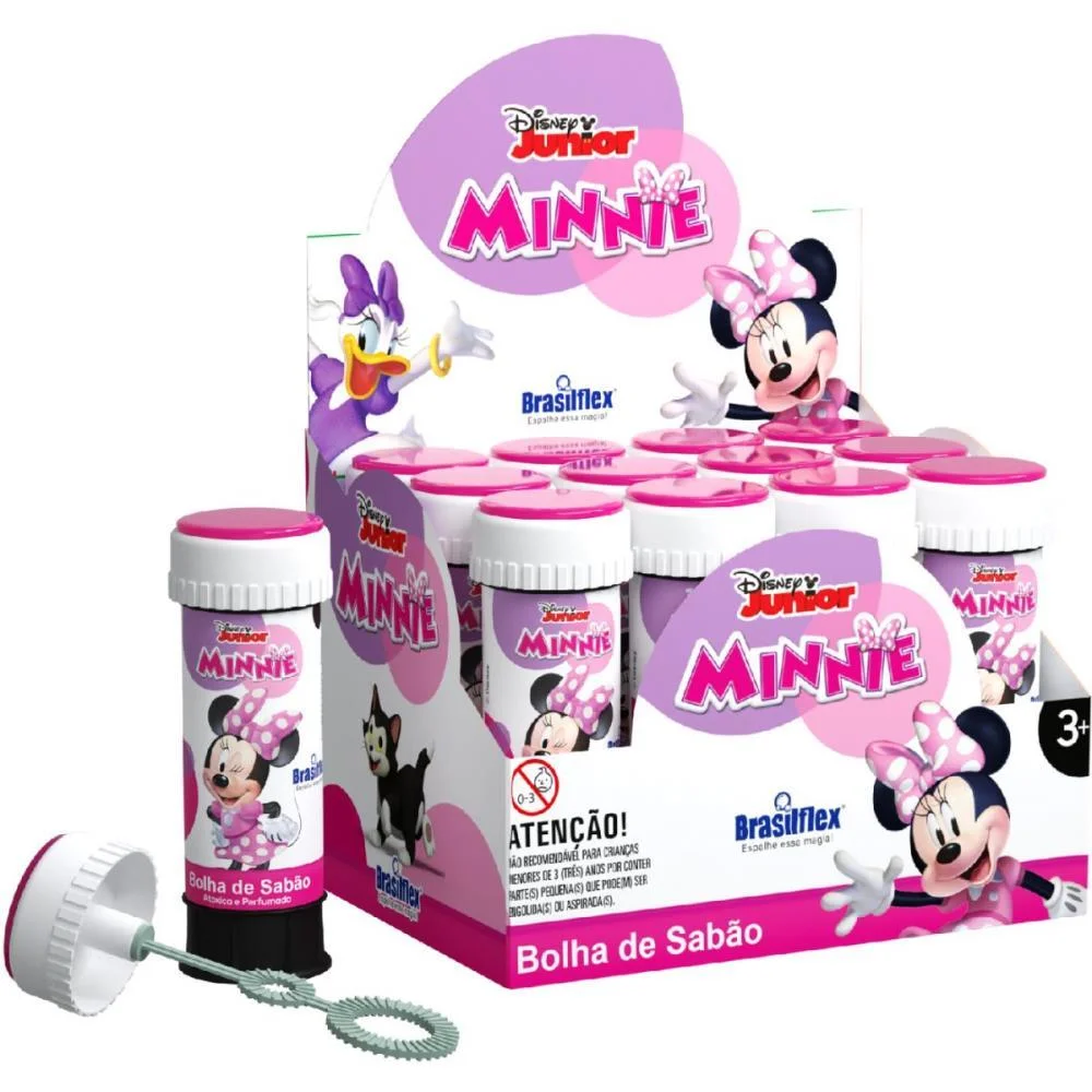 Bolha De Sabao Minnie 60Ml C/Jogo Brasilflex (Cx.c/12) - imagem 3