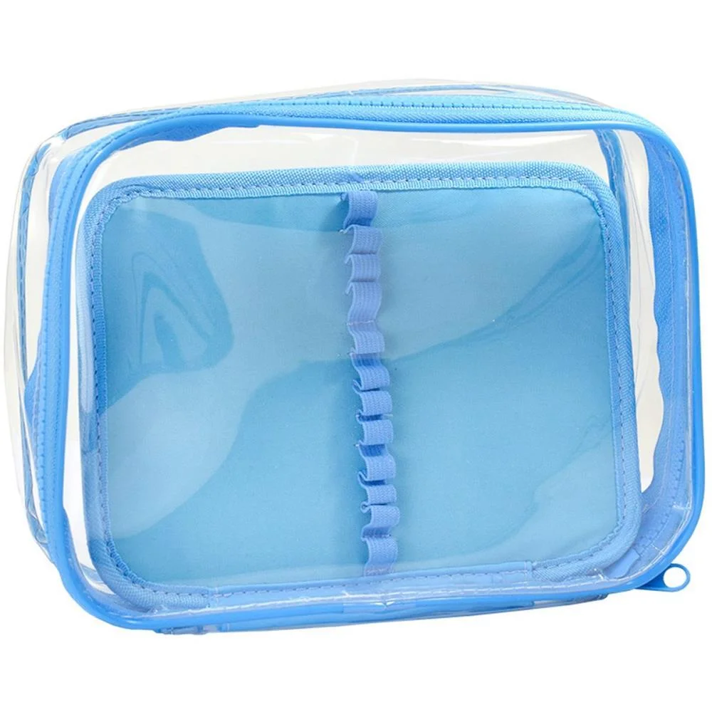 Estojo Box Pvc Cristal Azul G C/Divisoria Dac (Unidade) - imagem 2