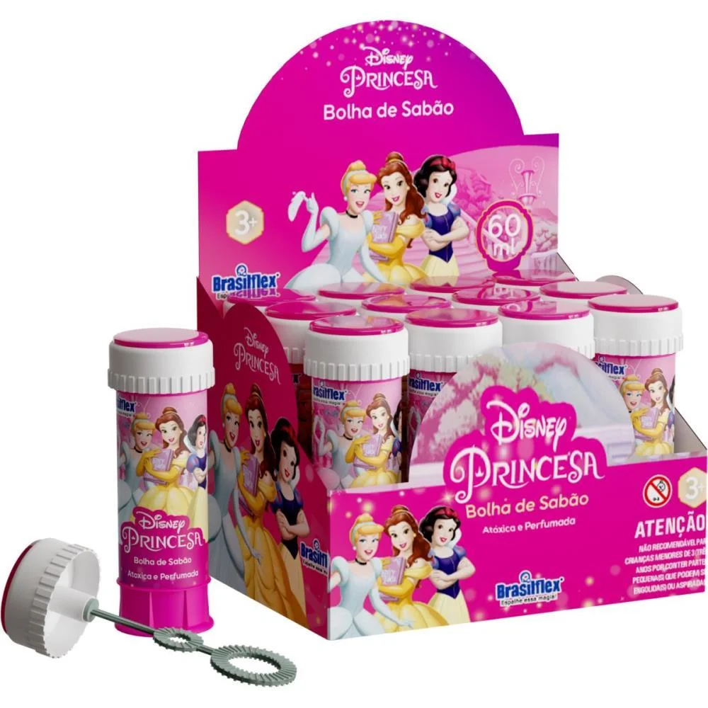 Bolha De Sabao Princesas 60Ml C/Jogo Brasilflex (Cx.c/12) - imagem 3