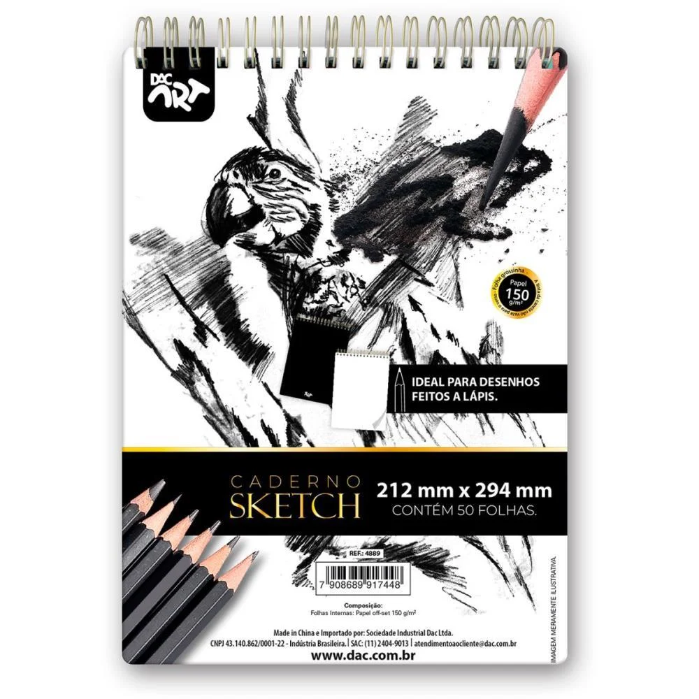 Caderno Desenho Universitario Sketchbook Tecnico 50F.150G Dac - imagem 4