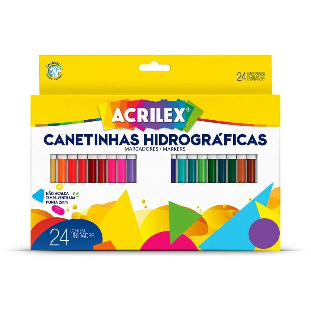 Caneta Hidrografica Ponta 2Mm 24 Cores Tampa Venti Acrilex (Pct.c/12) - imagem 2