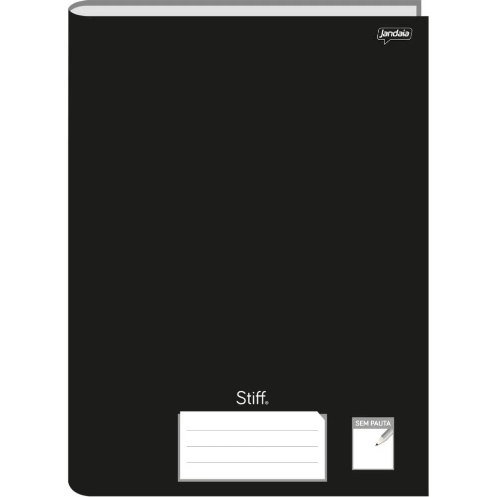 Caderno Brochurao Sem Pauta Stiff 96 Folhas Preto Cd. Jandaia (Pct.c/05) - imagem 2