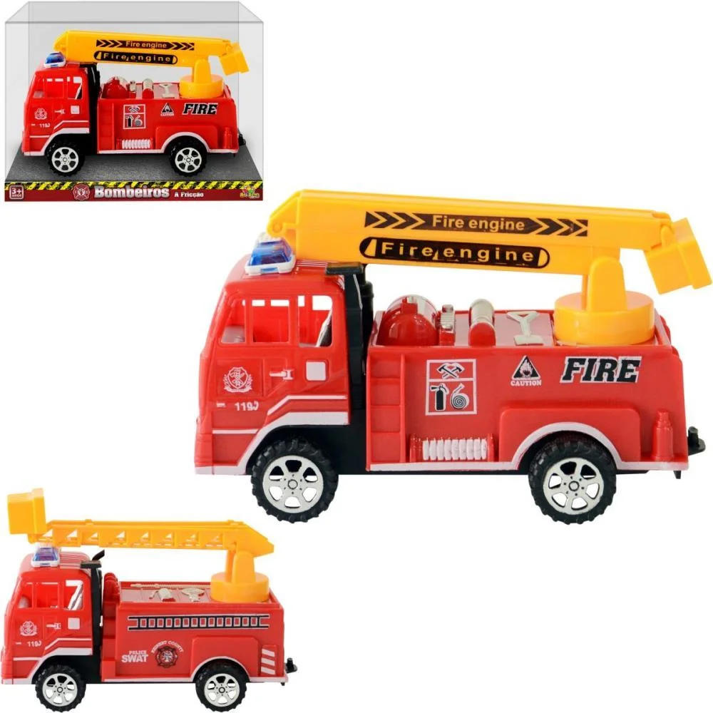 Carrinho A Friccao Bombeiro 16,5Cm Art Brink - imagem 4