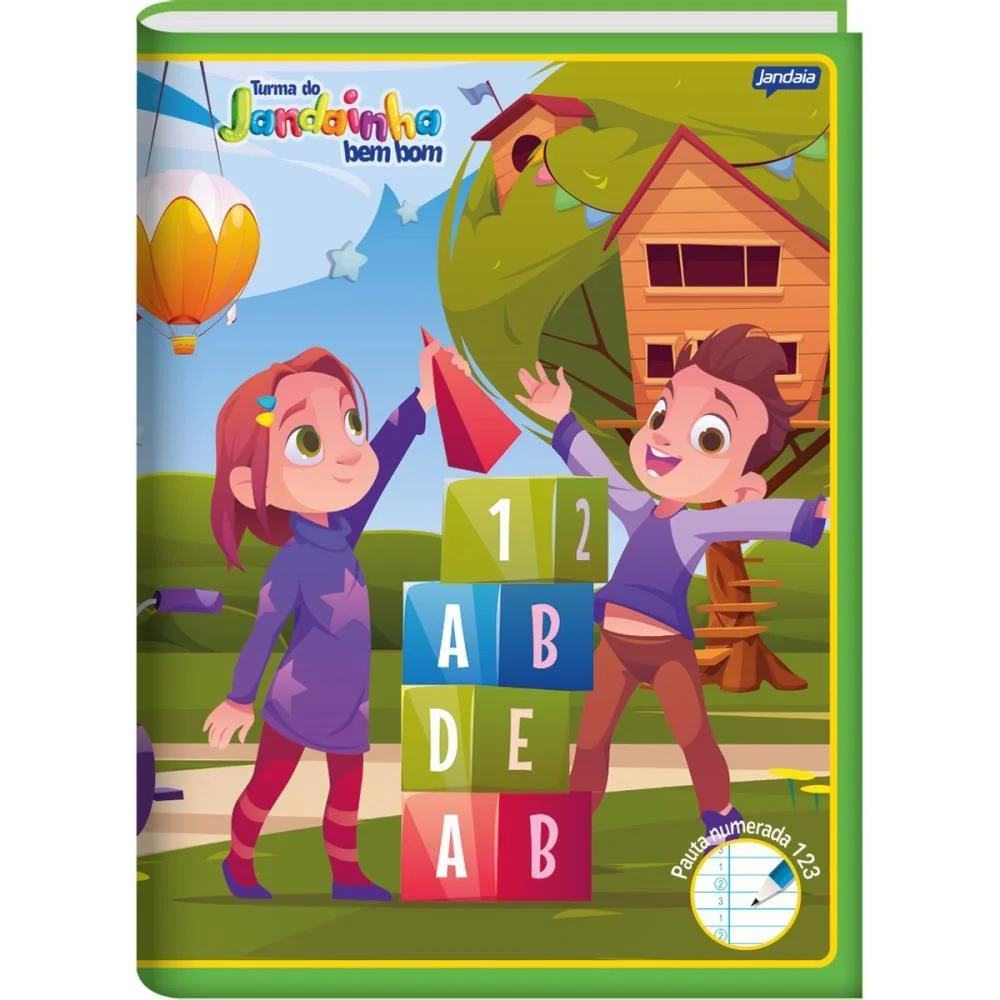 Caderno Brochurao Capa Dura Jandainha Bem Bom Verde 80Fls Jandaia (Pct.c/05) - imagem 4