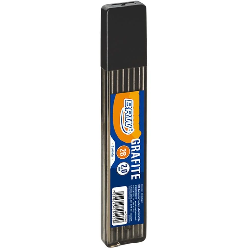 Grafite 2.0Mm 2B 12Tubos X 6 Minas Brw (Caixa) - imagem 3