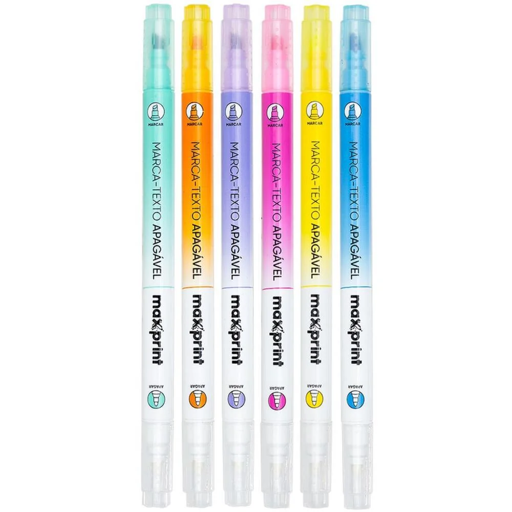 Caneta Marca Texto Apagavel 6 Cores Maxprint (Estojo) - imagem 2