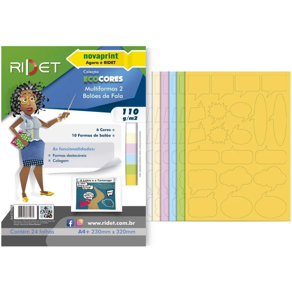 Bloco Para Educacao Artistica Multiformas 230X320Mm 110G 24F Ridet (Pacote) - imagem 3
