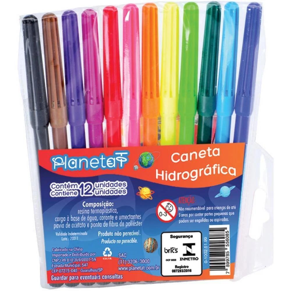 Caneta Hidrografica 12 Cores V.m.p. (Pct.c/12) - imagem 3