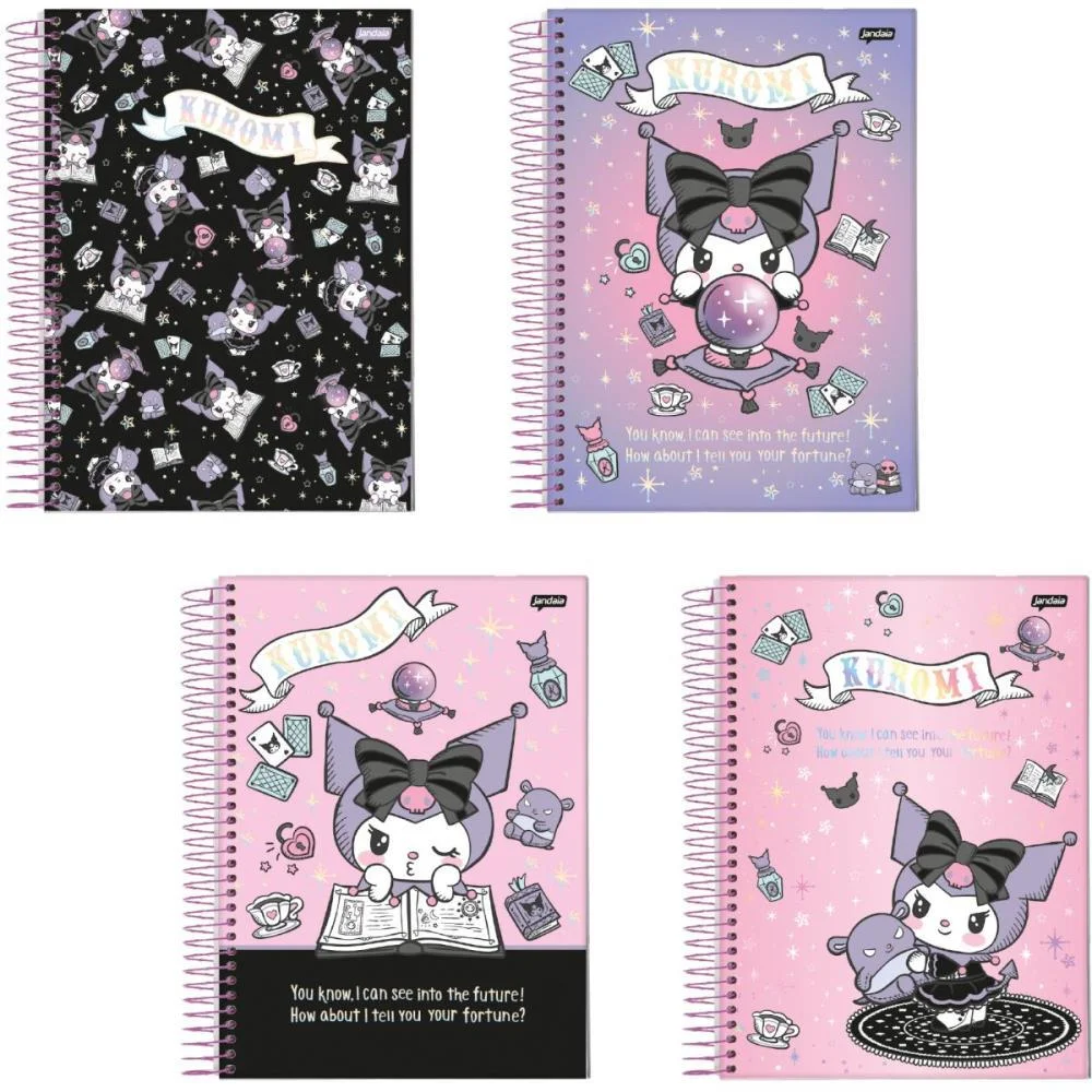 Caderno 01X1 Capa Dura Kuromi 80 Fls Jandaia (Pct.c/04) - imagem 3