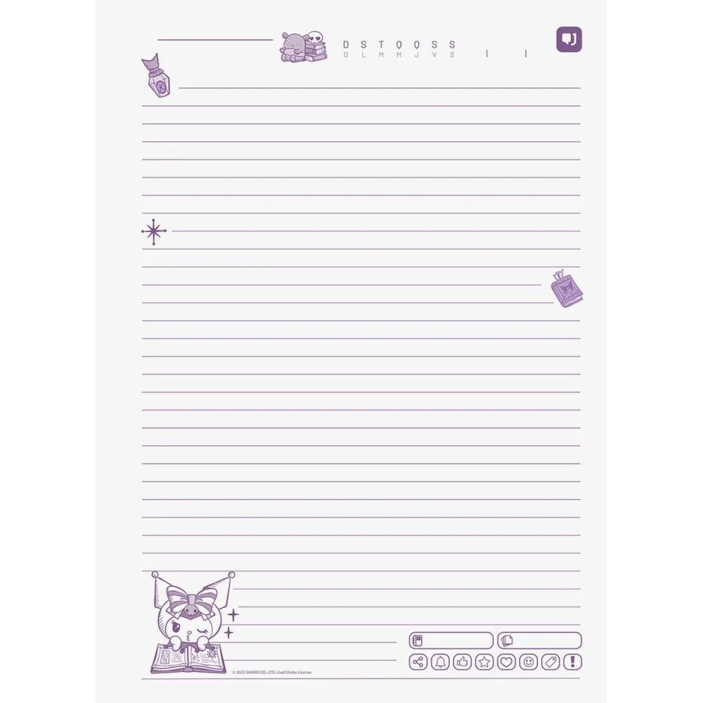 Caderno 10X1 Capa Dura Kuromi 160 Fls I.a Jandaia (Pct.c/04) - imagem 13