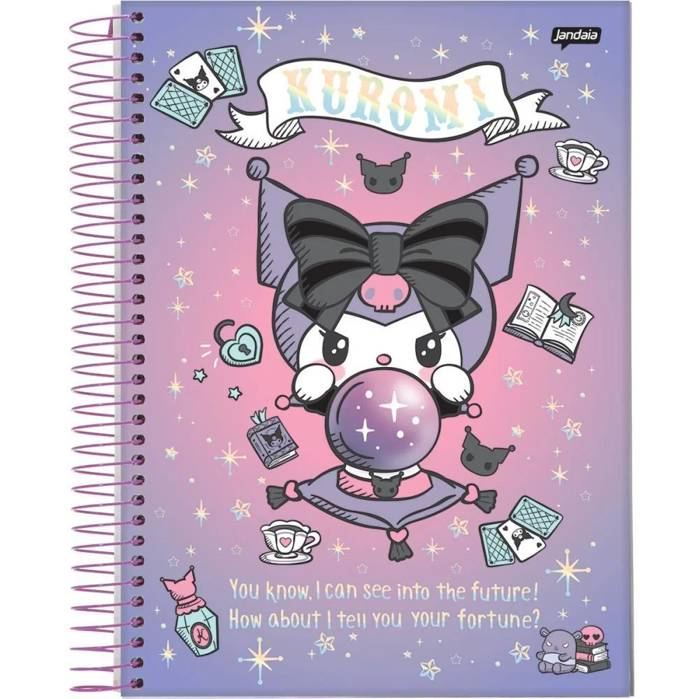 Caderno 10X1 Capa Dura Kuromi 160 Fls I.a Jandaia (Pct.c/04) - imagem 4