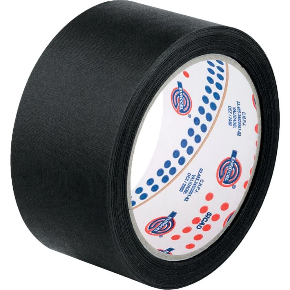 Fita Crepe 48Mmx50M Preta Eurocel (Pct.c/02) - imagem 2