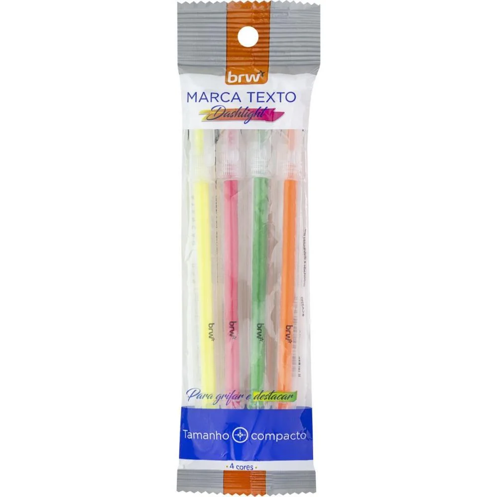 Caneta Marca Texto Dashligth 4 Cores Brw (Bl.c/04) - imagem 2