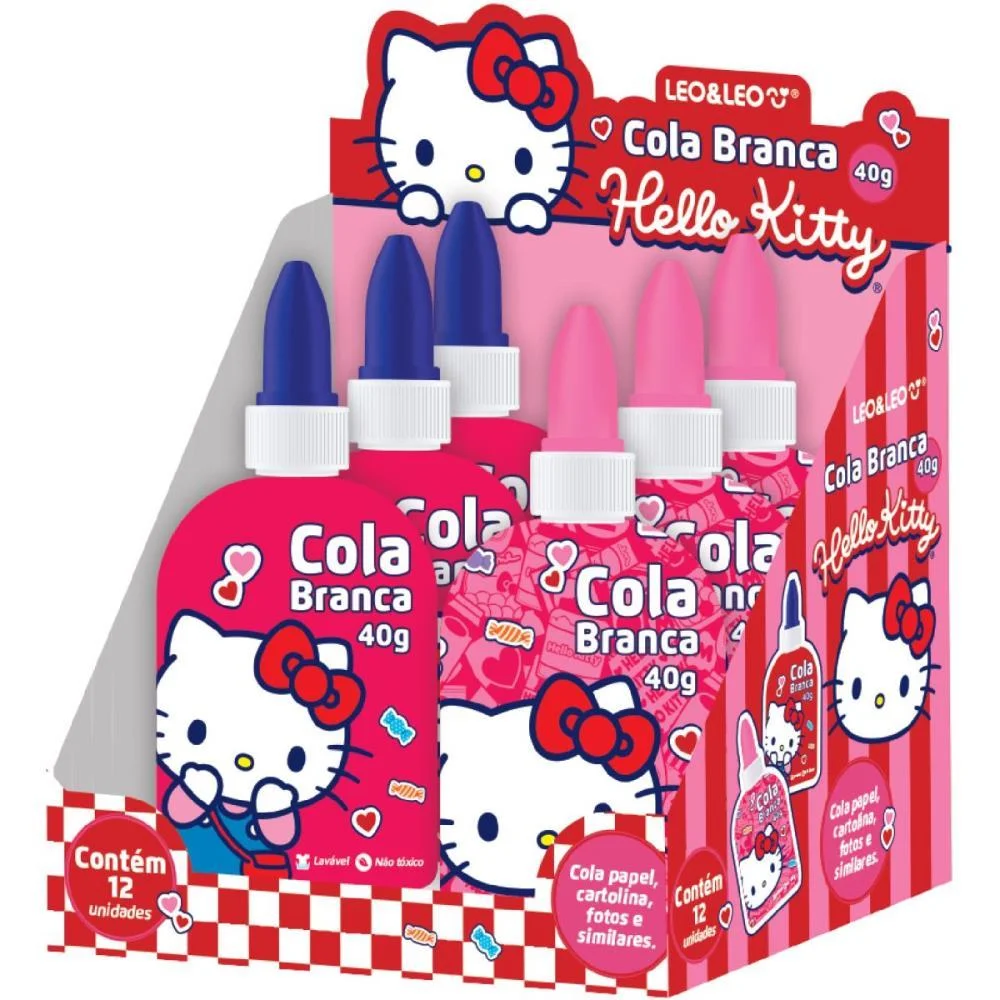 Cola Escolar Hello Kitty 40G. 2 Estampas Leonora (Dp.c/12) - imagem 2