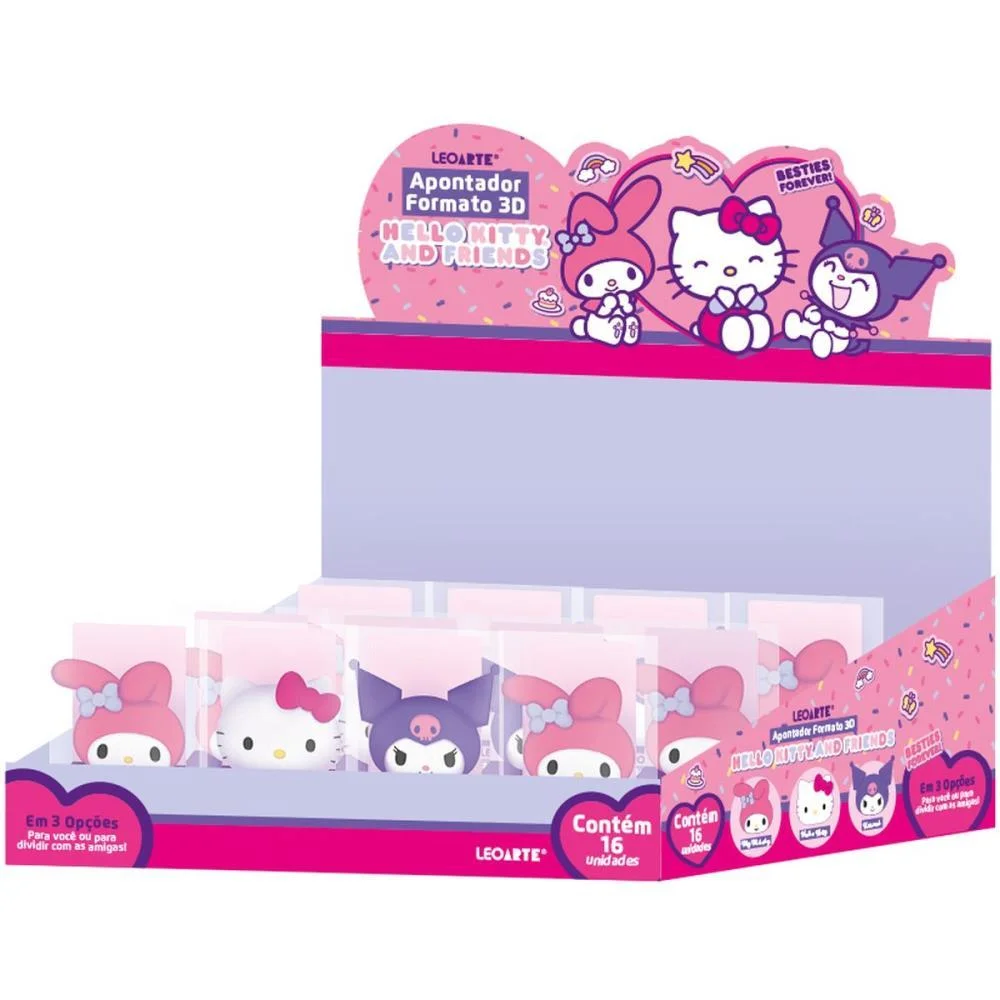 Apontador Sem Deposito Hello Kitty 3D 3 Modelos Leonora (Dp.c/16) - imagem 2