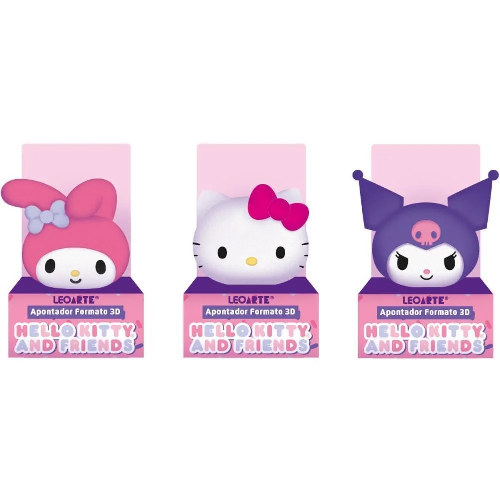Apontador Sem Deposito Hello Kitty 3D 3 Modelos Leonora (Dp.c/16) - imagem 3